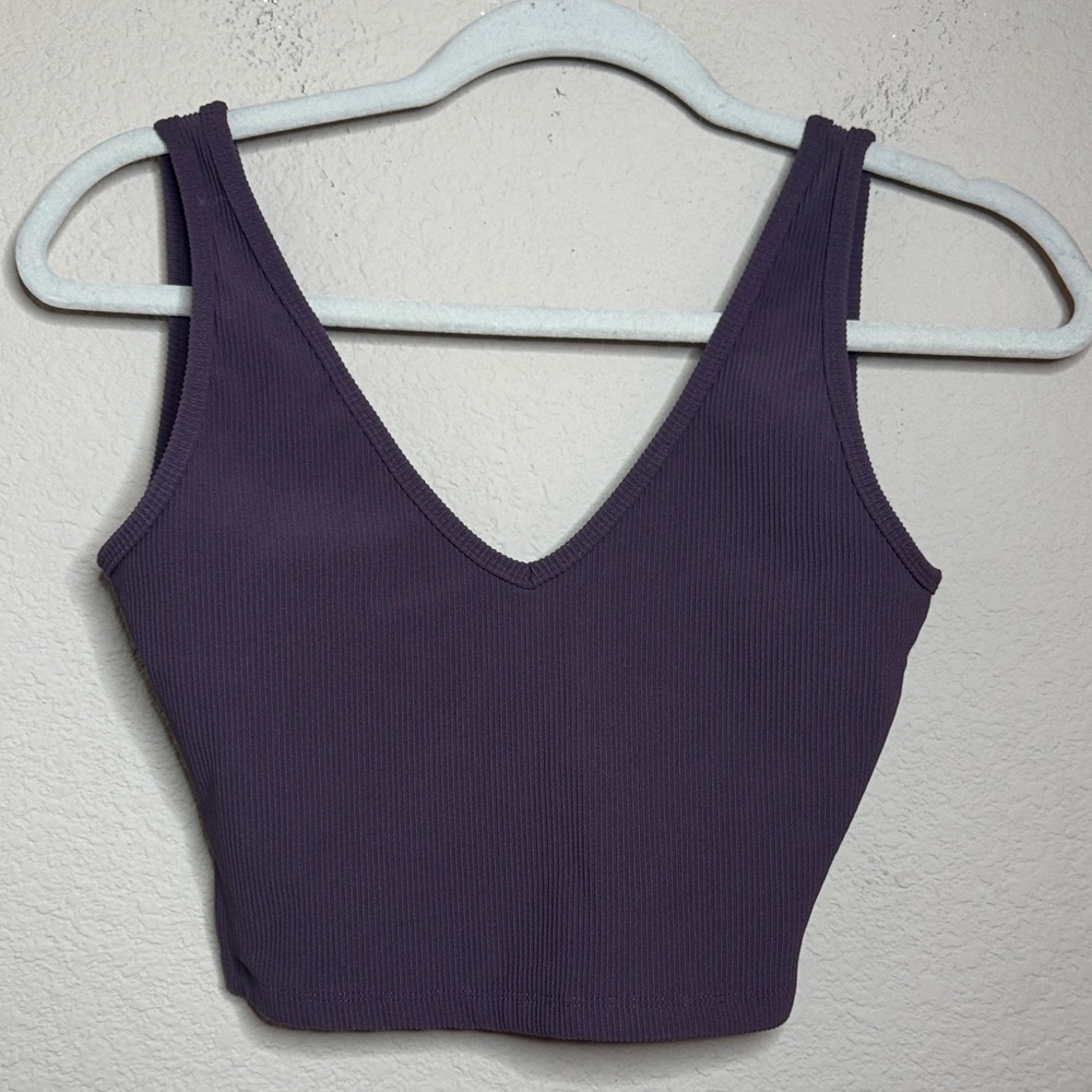 BuffBunny Ribbed Cropped Tank‎ Top Purple Size Medium